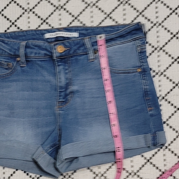 Celebrity Pink Medium Wash Cuffed Denim Shorts - Picture 5 of 7